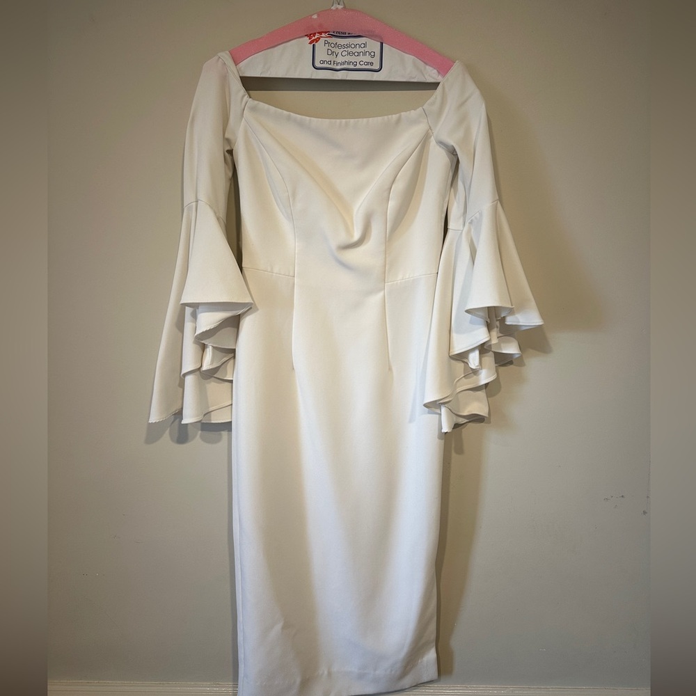 Milly Off-The-Shoulder Selena Dress fabricated in Italian Cady - Size 0
